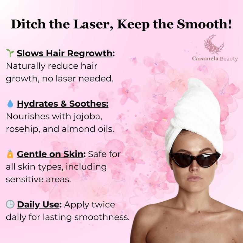 Caramela Beauty Cyperus Rotundus Oil for Natural Hair Reduction - 60ml/2oz